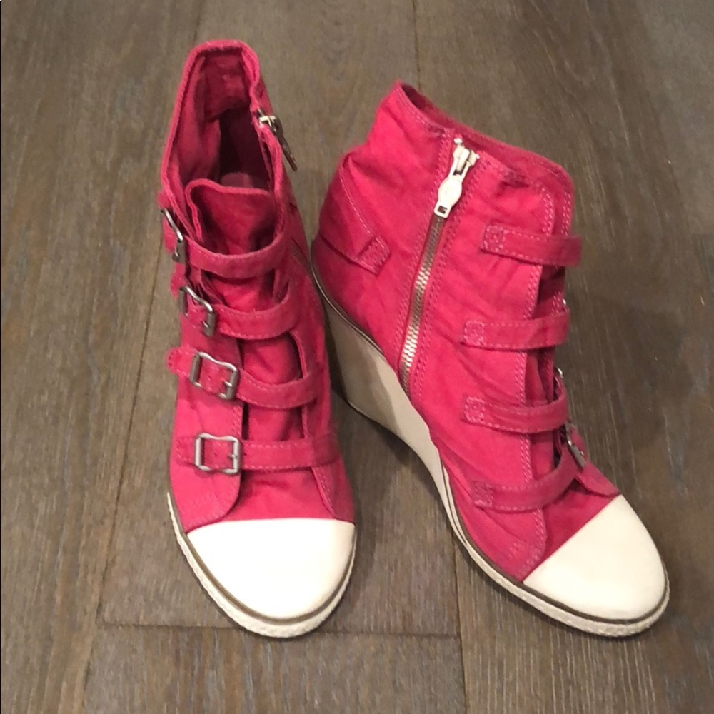 Ash Pink Heeled Sneakers